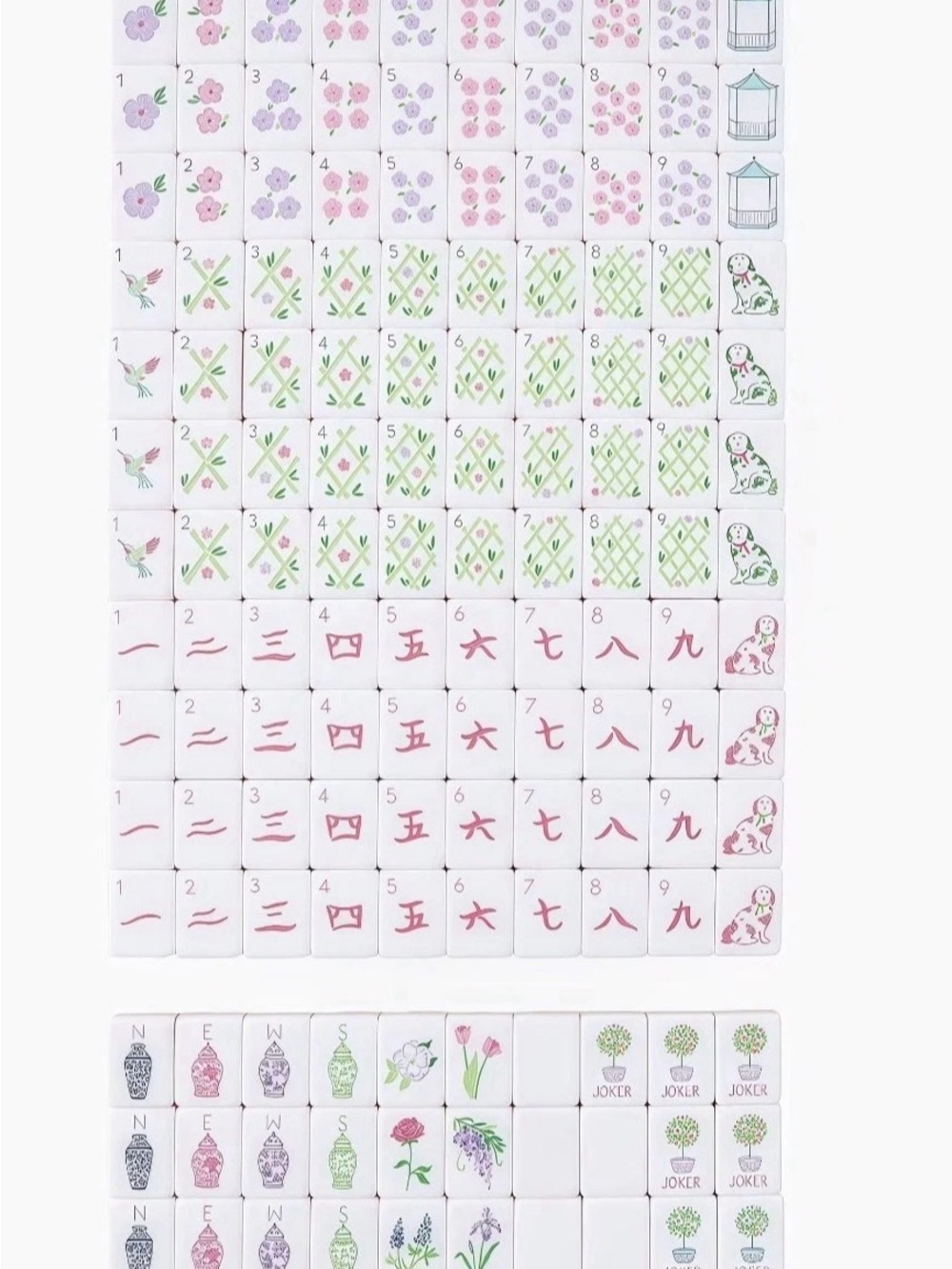 Pastel Lavender Mahjong Tiles Set, layered and engraved. Mahjongg Taylor inspire - Picture 5 of 7